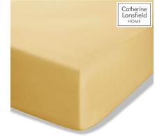 Catherine Lansfield Easy Iron Percale Spannbetttuch, Polycotton, Ocker, Einzelbett