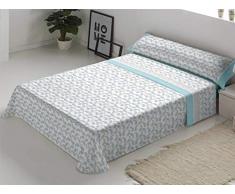 Colvihome Bettwäsche-Set, 50 PercentPol, 50 PercentAlg, Kirat, 180 cm, Blau, Bett 180 cm