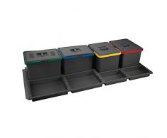 ELLETIPI Metropolis ptc22 12050 1 F C10 PPV Mülleimer Mülltrennung-Schublade, grau, 111 x 46 x 22 cm