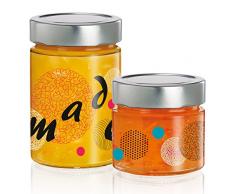 Ritzenhoff 3360003 Little Delights Feinkost Gläserset, 2 Einheiten, schwarz / weiß / rosa / petrol, 7,3 x 7,3 x 19,5 cm