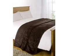 Luxus Kunstfell groß Mink Braun Fleece Überwurf über Sofa Bett Weiche Warme Decke, Chocolate Brown, Double - 150 x 200 cm