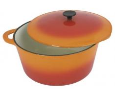 Tradifonte 501603 Kasserolle, rund, 2,5 l, Durchmesser 21 cm, Gusseisen, Orange Flame