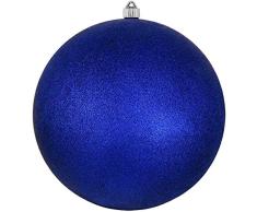 Christmas by Krebs CBK80348 Christbaumkugel, bruchsicher, 10,2 cm Rund 12-Inch Dunkelblauer Glitzer