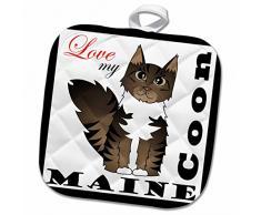 3dRose Topflappen, weiß, 20,3 x 20,3 cm