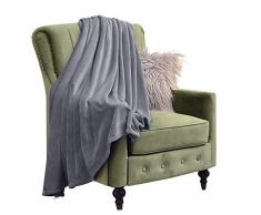 Eternal Moment Fleecedecke, super weiche Flanell-Fleecedecke, Luxus-Bettdecke, warme Plüschdecke für Bett, Couch, Reise Twin grau