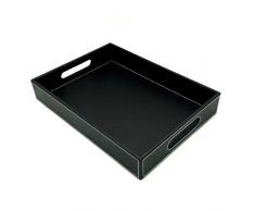 UnionBasic PU Leder Serviertablett mit Griff Small Schwarz
