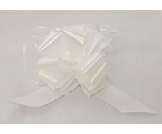 Nastri 50 Coccarde groÃe Schleife für Doppelbett, WeiÃ, 5 cm