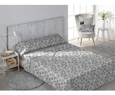 Stilia Bettwäsche, wendbar, aus Flanell, für den Winter, beidseitig bügelbar, Vetiver (90-160 x 270 cm), Grau