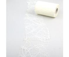 Deko AS GmbH Sizoweb Tischband Wellenschnitt weiß ca. 12,5 cm Rolle 25 Meter 64W 001-R