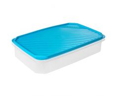 TATAY Vorratsdose, rechteckig, 2,1 l Kunststoff 28,5 x 18,5 x 6 cm, Kunststoff, blau, 2.1L