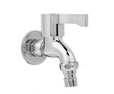 Garosa Wasserhahn aus Kupfer für das Badezimmer, langlebig, silberfarben, Küchenspüle, Bad, Metallgriff, 1 Stück