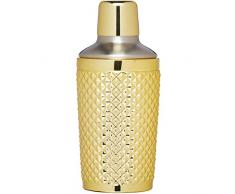 Bar Craft Tropical Chic Cocktail-Shaker mit Nieten, Glas, Gold, 8 x 8 x 17.5 cm