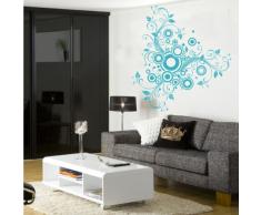 INDIGOS 4052166138376 Wandtattoo w634 eine sehr schöne Blume Wandaufkleber 80 x 74 cm, türkis