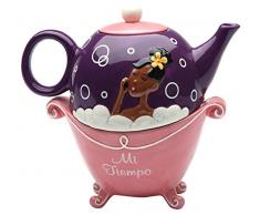 StealStreet ss-cg-62809 16,8 cm Mi Tiempo schwarz Mädchen in pink Bubble Badewanne Tea for One