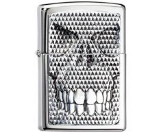 Zippo Carbon Skull Feuerzeug, Messing, Silber, One Size