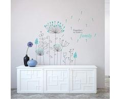 Wand Sticker Blau Löwenzahn Wandkunst Wandmalerei Entfernbarer selbstklebend Aufkleber Kinderzimmer Kindergarten Kinderzimmer Restaurant Cafe Hotel Wohndeko