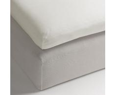 Heckett Lane 100% Baumwolle Perkal Spannlaken Topper 90x210+12 cm. Off-White