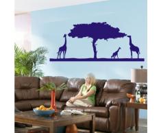 INDIGOS 4052166119771 Wandtattoo w559 Afrika / Steppe, Giraffe Wandaufkleber 120 x 50 cm, blau