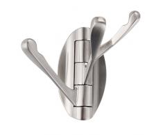 UMIRIO Bademantel Haken Swivel Massivem Metall Coat Halter Faltbar Handtuch Rack mit Multi Drei Triple Swing Arm Kleiderbügel für Badezimmer Küche Wäschekorb Garage Wandmontage Gebürstet BC100