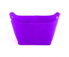 1buy3 Filzkorb oval, aus extra dickem Filz, Violett, 36 x 28 x 25 cm