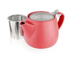 Tealyra Kleine Teekanne aus Porzellan, Modell Pluto, keramik, rot, 18.2-ounce