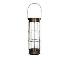 MICA Decorations 1000925 Metal Laterne, Metall, Grau, 17 x 15 x 45 cm