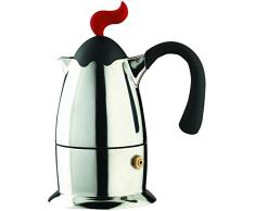 Bugatti 86-7091C3 Vulcano Kaffeemaschine mit 1 Tasse, Edelstahl/ABS, 13 x 8 x 16 cm