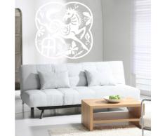 INDIGOS WG30466 Wandtattoo w466 Tierzeichen Pferd Wandaufkleber 120 x 119 cm, weiß