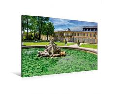 Premium Textil-Leinwand 120 x 80 cm Quer-Format Brunnen am Neuen Schloss Bayreuth | Wandbild, HD-Bild auf Keilrahmen, Fertigbild auf hochwertigem Vlies, Leinwanddruck von Val Thoermer