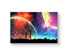 Hao Shun DA HSD Wandkunst Rick and Morty Poster auf Leinwand, Ölgemälde Poster und Drucke, Dekorationen, Wandbild, Wohnzimmer, fertig zum Aufhängen, 30,5 x 45,7 x 40,6 x 61 cm Modern 12x18x1 Artwork-9