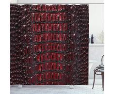 ambesonne Animal Print Collection, Abstrakt Tiger Skin Pattern Wildlife Nature Mottoparty Modische Polyester-Illustration,-Badezimmer Dusche Vorhang-Set mit Haken, rot gelb schwarz, Textil, Multi 8, 69W x 84L