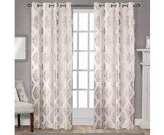 Exclusive Home Gardinen mit Tülle, Fenster Gardinenpaneel Paar, Baumwolle, beige, 96 Length