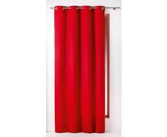 Douceur DIntérieur - 1604619, Vorhang Mit Osen, 140 X 240 cm, Panama Uni, Panama Unifarben, Rot