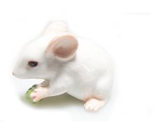 Animal Miniatur Handgefertigt Weiß Ratte Maus Statue Porzellan Figur Handgemachte Sammlerstücke