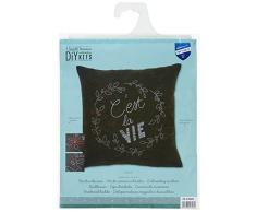 Vervaco PN-0156052 Stickkissen mit KissenrÃ¼cken Cest la Vie