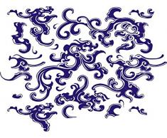 Indigos 4051719907728 Wandtattoo MD074 Flying Dragon Ornament 80 x 60 cm, bunt farbig