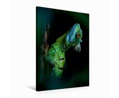 Premium Textil-Leinwand 60 x 90 cm Hoch-Format Basilisk eine Echse,die auch auf dem Wasser laufen kann. | Wandbild, HD-Bild auf Keilrahmen, Fertigbild auf hochwertigem Vlies, Leinwanddruck von Heinz Schmidbauer