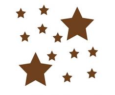 Kleb-drauf 12 Sterne-Aufkleber zur Dekoration von WÃ¤nden, Glasprodukten, Fliesen