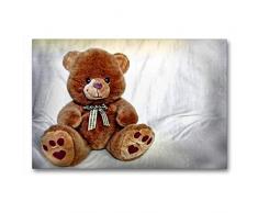 Calvendo Premium Textil-Leinwand 90 cm x 60 cm quer Teddybär | Wandbild, Bild auf Keilrahmen, Fertigbild auf echter Leinwand, Leinwanddruck: Kuscheltier Hobbys Hobbys
