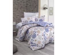 Cotton Box Bettwäscheset für Doppelbett, Blau Weiß Beige Grau, 200 x 200 cm, 3 Einheiten