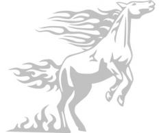 INDIGOS 4051095041214 Wandtattoo w336 Pferd Tribal Wandauskleber in 3 Größen, 120 x 111 cm, silber