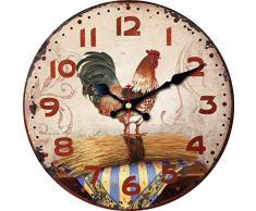 ShuaXin Holz Wanduhr Huhn Design Nicht – Inlett Silent Leise Holz Uhr Geschenk Home Deko für Zimmer Antik 14 C4