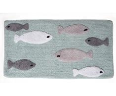 Uno Casa EIN Haus & Design pesci3-t90-tc Teppich, 100% Baumwolle, hellblau, 50 x 90 x 2 cm