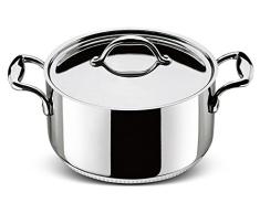 Lagostina 011115031226 ACCADEMIA lagofusion Kochtopf mit Deckel, Edelstahl, 26 cm