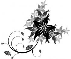 INDIGOS 4051719808353 Wandtattoo ME125 Tribal Ast Pflanze Blume Ranke 60 x 51 cm