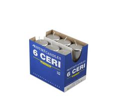 Cereria di Giorgio risthò Stumpenkerzen, Wachs, Silber, 6 x 6 x 15 cm, 6 Stück