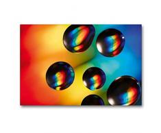 Premium Textil-Leinwand 90 x 60 cm Quer-Format Farbrausch mit Öl und Wasser 08 | Wandbild, HD-Bild auf Keilrahmen, Fertigbild auf hochwertigem Vlies, Leinwanddruck von Veronika Rix