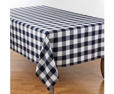 SARO LIFESTYLE Bettläufer aus Baumwolle und Polyester-Mischgewebe, kariert 70 x 160 Marineblau