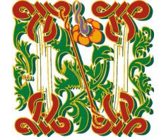 Indigos 4051719701883 Wandtattoo MF030 N wundervolles Ornament Blumen Tribal Buchstabe 80 x 77 cm