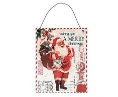 Clayre & Eef 6Y2486 Hänger Dekoration Weihnachtsmann 15 * 0.5 * 19 cm